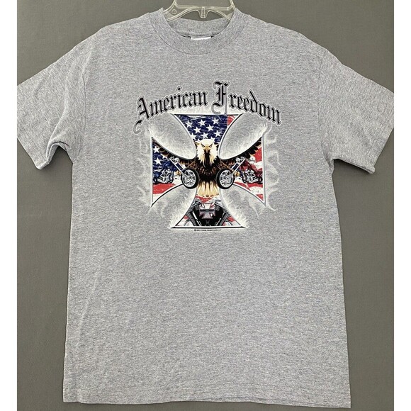 Tennessee River Other - Vintage American Freedom Shirt Mens Medium Gray Choppers Biker Eagle USA Flag